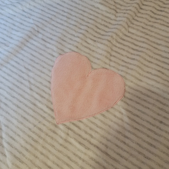 Baby Blanket Plush Heart Pink Sherpa T17 Just Born - Picture 5 of 6